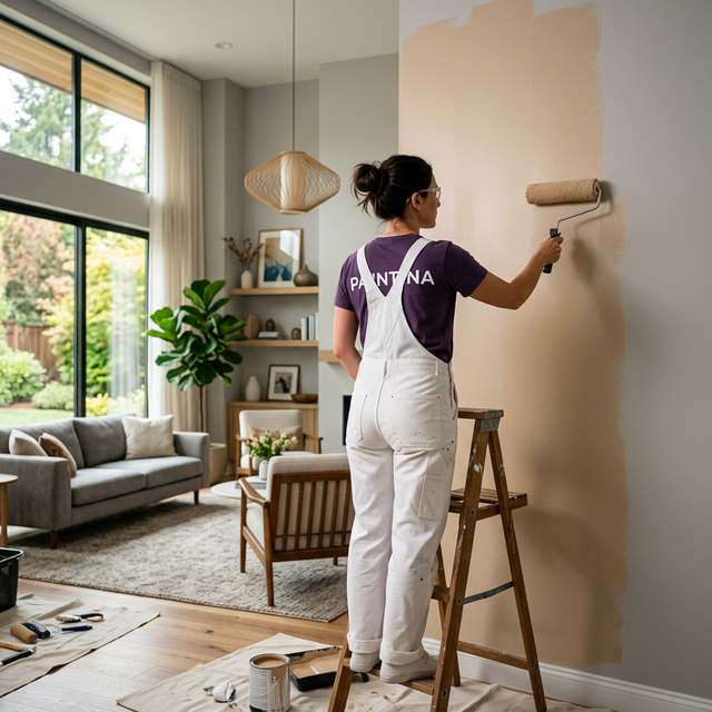 Professional painter at work